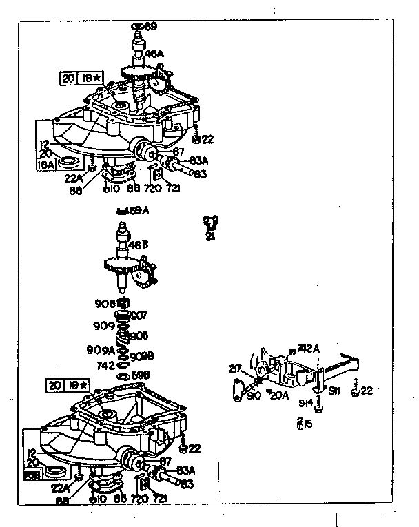 Engine Diagram and Parts List for 110900-110999 0010 - 0051 Briggs and Stratton Engine